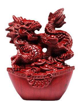 红花梨木雕龙摆件实木十二生肖龙摆设家居客厅办公室装饰工艺礼品