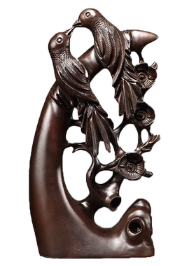 喜上眉梢根雕花鸟家居客厅工艺品