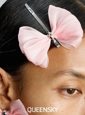 USELESSOBJECTS优优璐同款手工蝴蝶结丝带发夹一字夹头饰轻奢高级