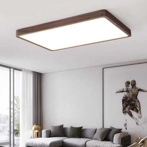 新中式简约北美黑胡桃木吸顶灯