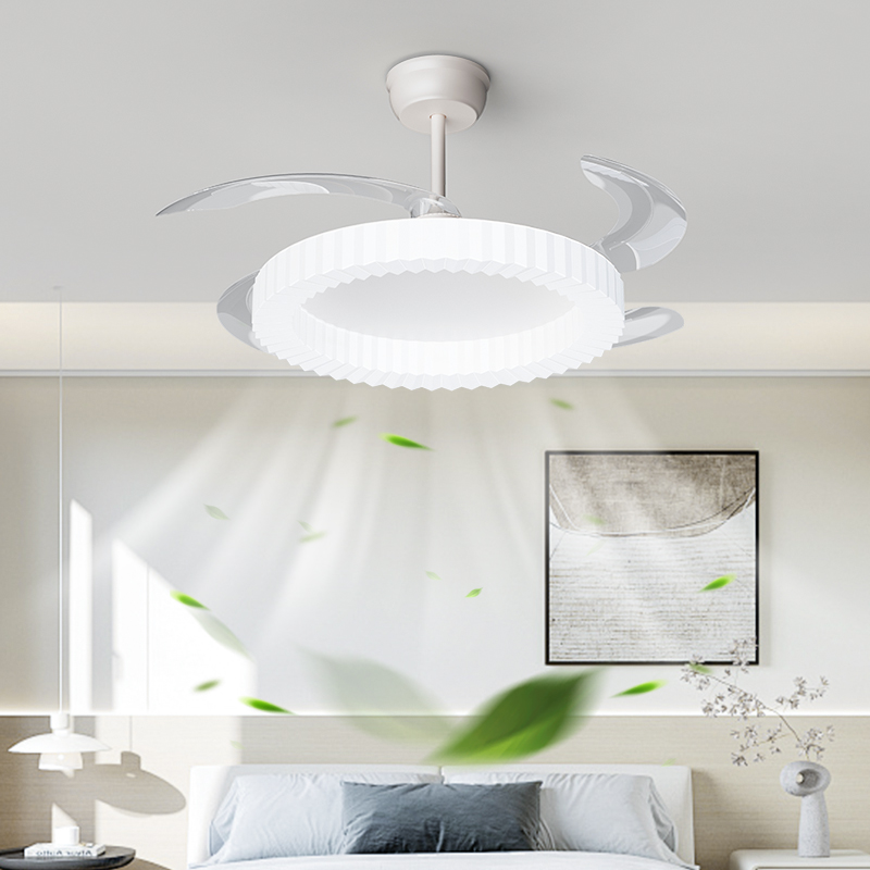 奶油风全光谱大气隐形风扇灯