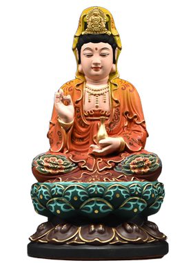 艺夫实木观音菩萨佛像摆件新中式