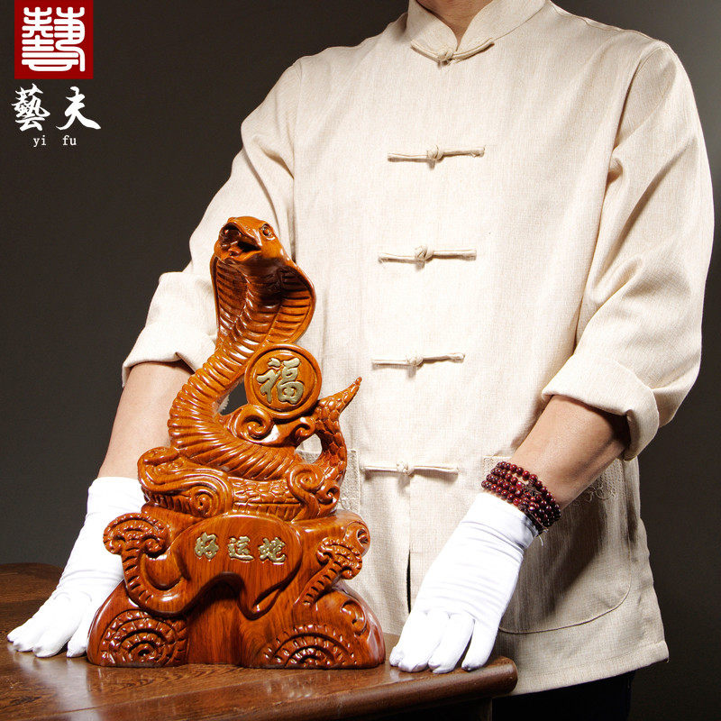 木雕摆件生肖家居客厅工艺品