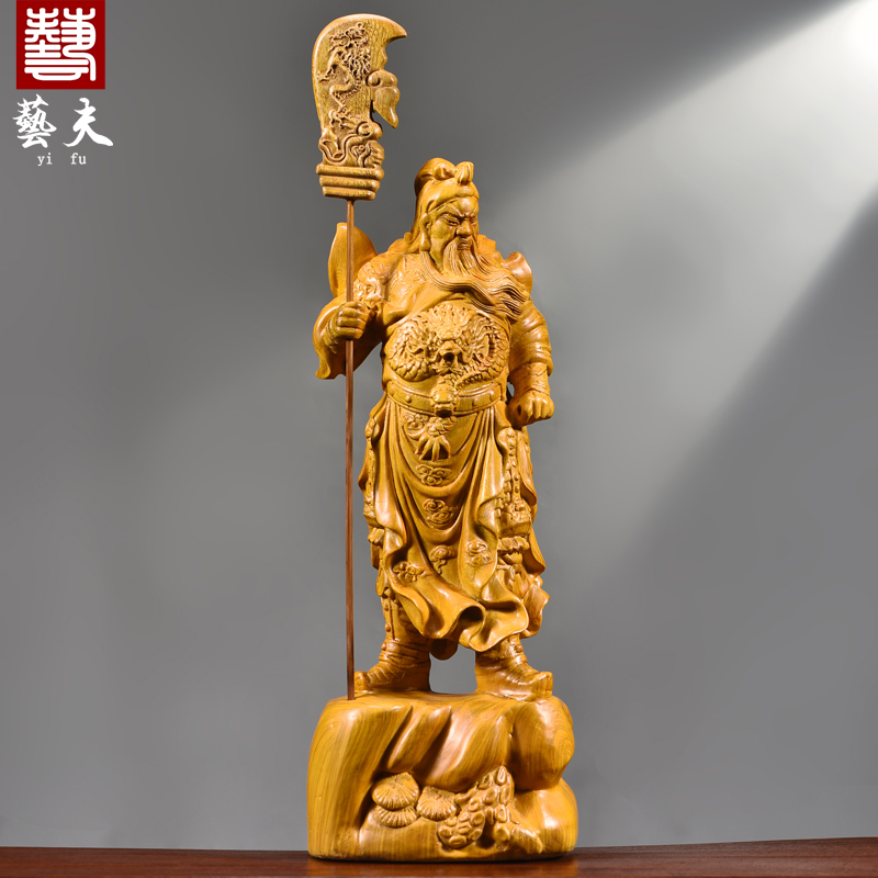 香樟木雕武財(cái)神關(guān)公像擺件實(shí)木關(guān)帝圣君客廳家居公司裝飾店鋪開(kāi)業(yè)