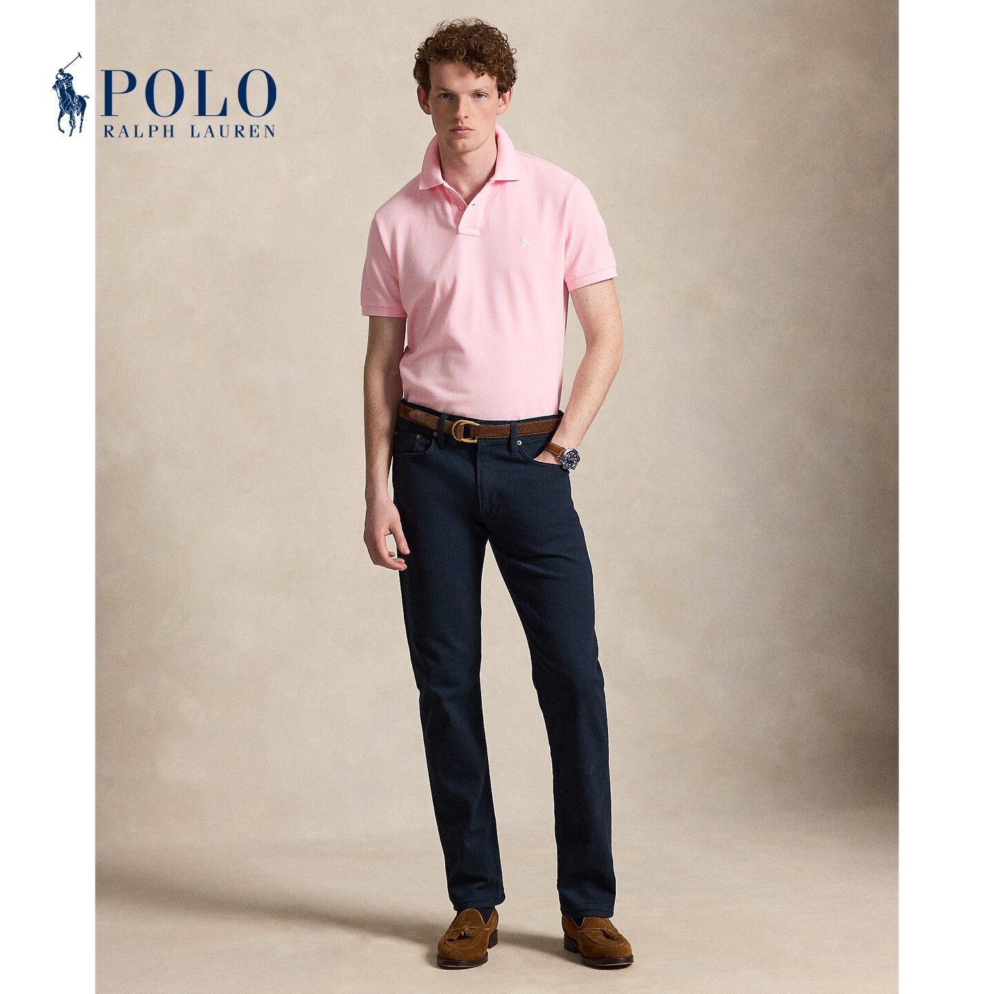 Ralph Lauren/拉夫劳伦男装 修身版棉质Polo衫MNPOKNI1N824136