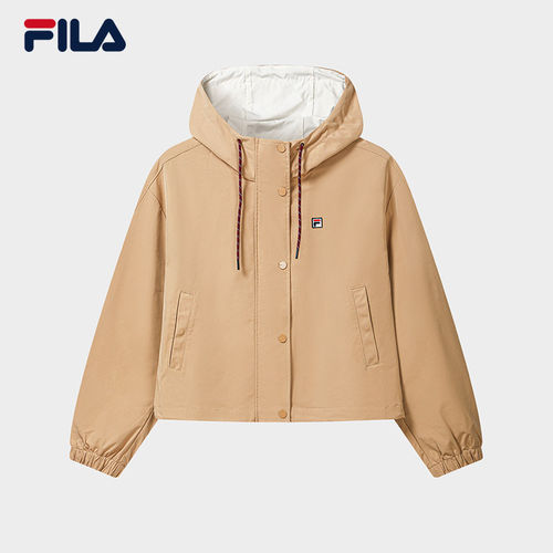 FILA 斐乐官方女士梭织外套2026秋新款时尚连帽上衣F11W638701F