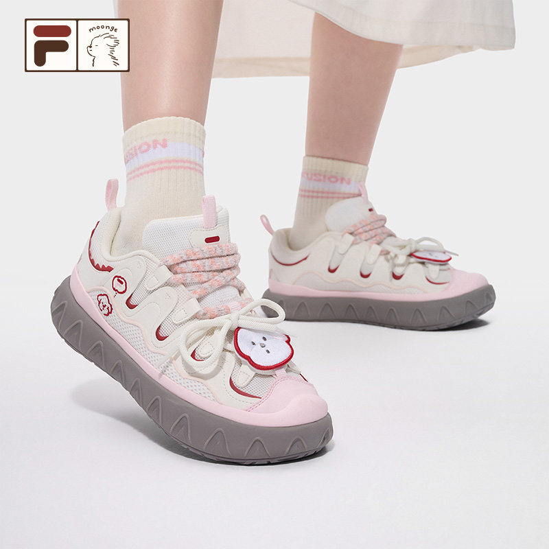 FILA FUSION潦草小狗moonge联名甜筒鞋田曦薇同款板鞋T12W632102F