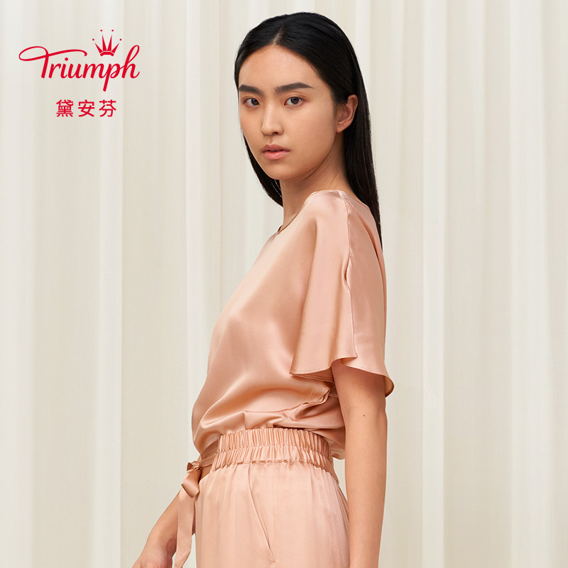 Triumph/黛安芬极丝居家真丝睡衣女桑蚕丝家居上装H000159