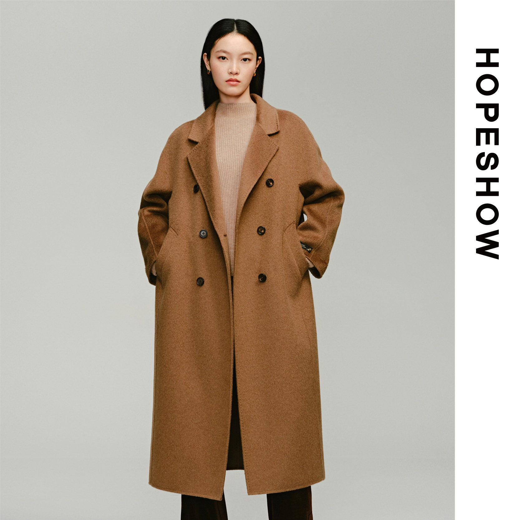 红袖女士简约时尚大衣89224410813