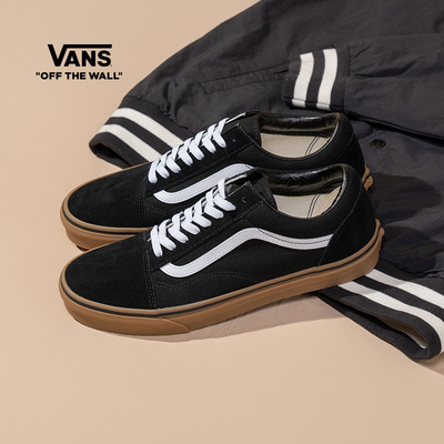 Vans范斯  Old Skool复古生胶底经典黑色男女板鞋VN0001R1GI6