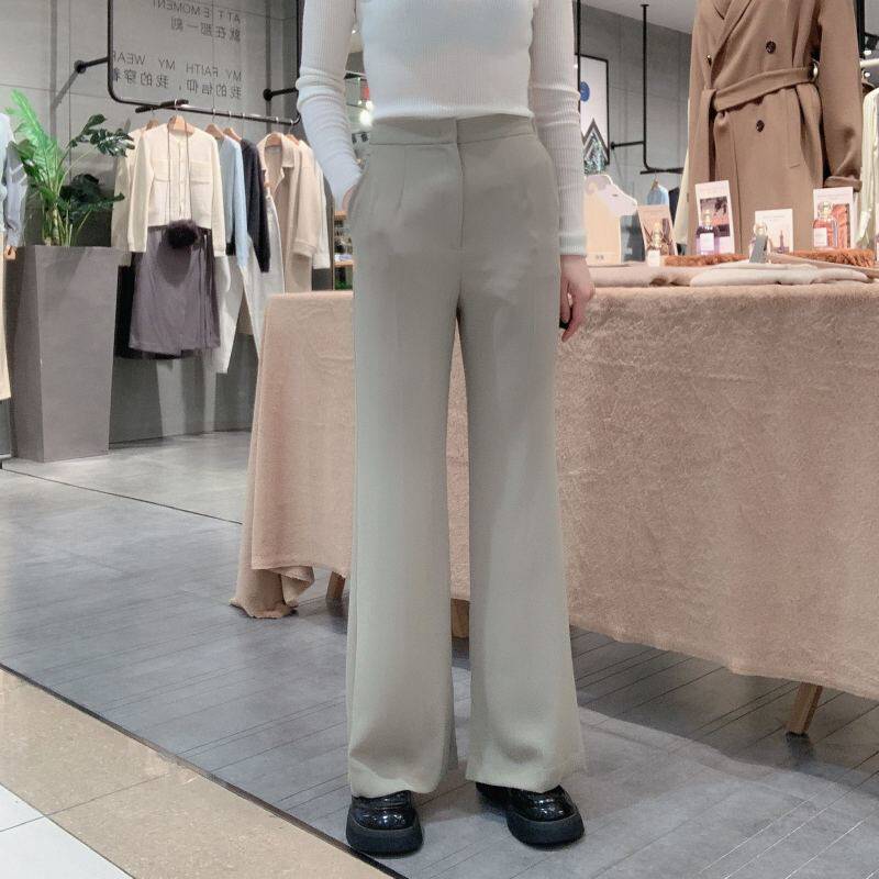 麦檬女士宽松微喇开叉西装裤5D7151821-1