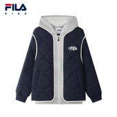 FILA斐乐儿童童装 2025年冬季 中大童休闲连帽棉服K12B541906