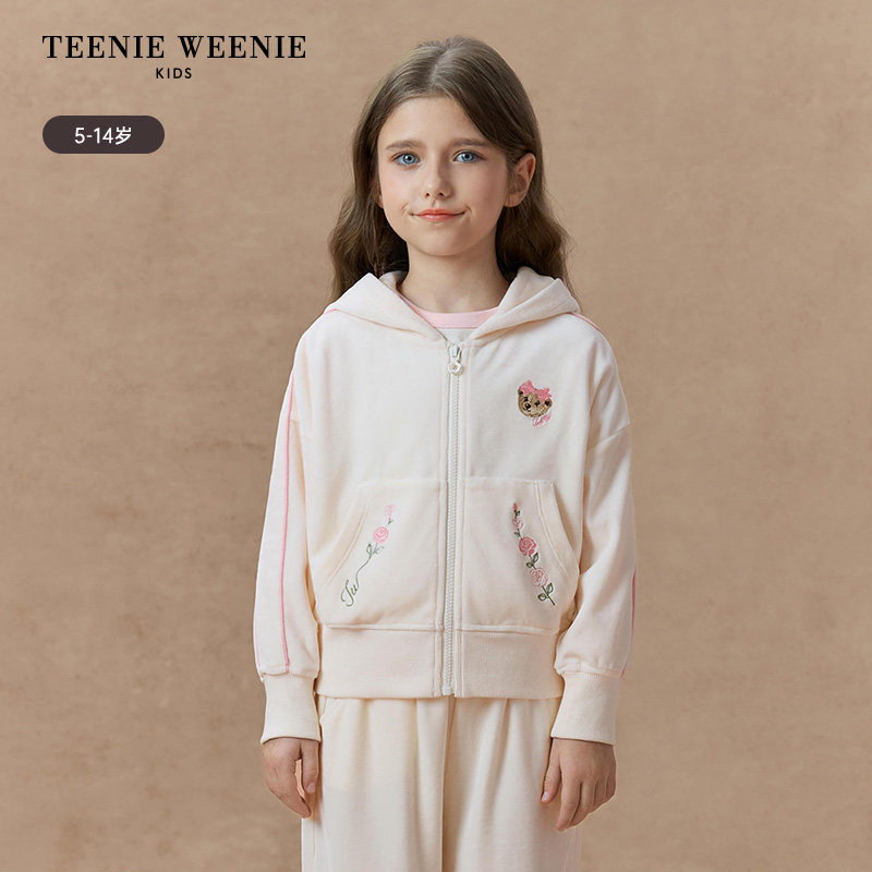 TeenieWeenie Kids小熊童装 女童 连帽开衫卫衣