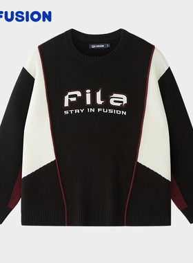 FILA FUSION斐乐潮牌男子编织衫2026春休闲套头毛衣T11M612401F