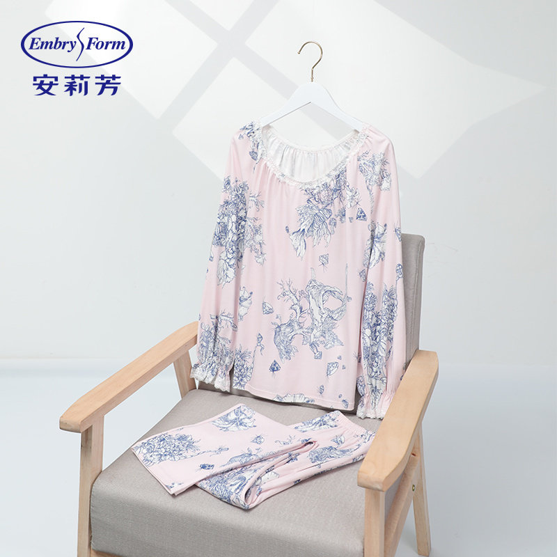 安莉芳【安睡-针织棉莫银花系列】女士印花家居服套装EL00833