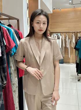 FEIZI菲姿女士时尚简约短袖外套F4B178