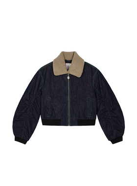 ASH女装秋季GRUNGE BIS复古水洗翻领短款牛仔夹克AP3E1FA9011