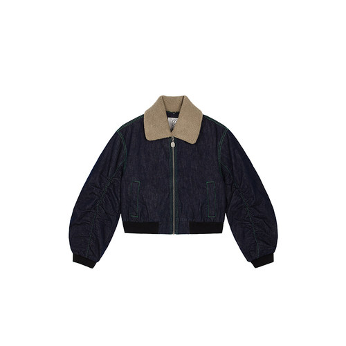 ASH女装秋季GRUNGE BIS复古水洗翻领短款牛仔夹克AP3E1FA9011