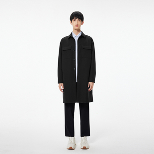 MM麦檬男士翻领中长款风衣外套9E2260041