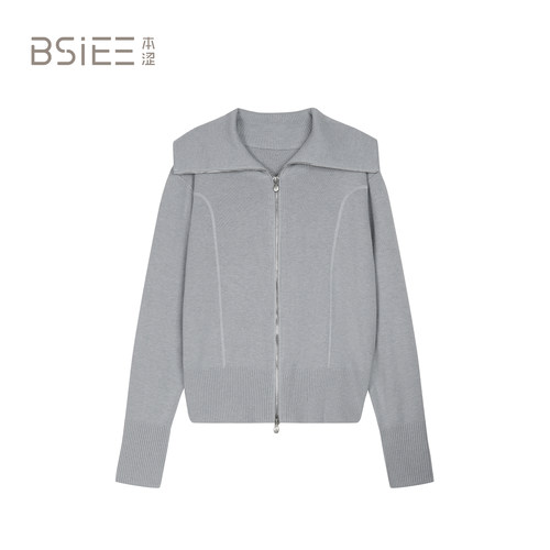 BSiEE本涩大翻领毛衣开衫F1618B02