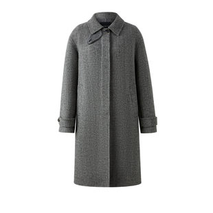 【100%绵羊毛】PRICH复古格纹双面毛呢大衣2025冬新款长款外套女