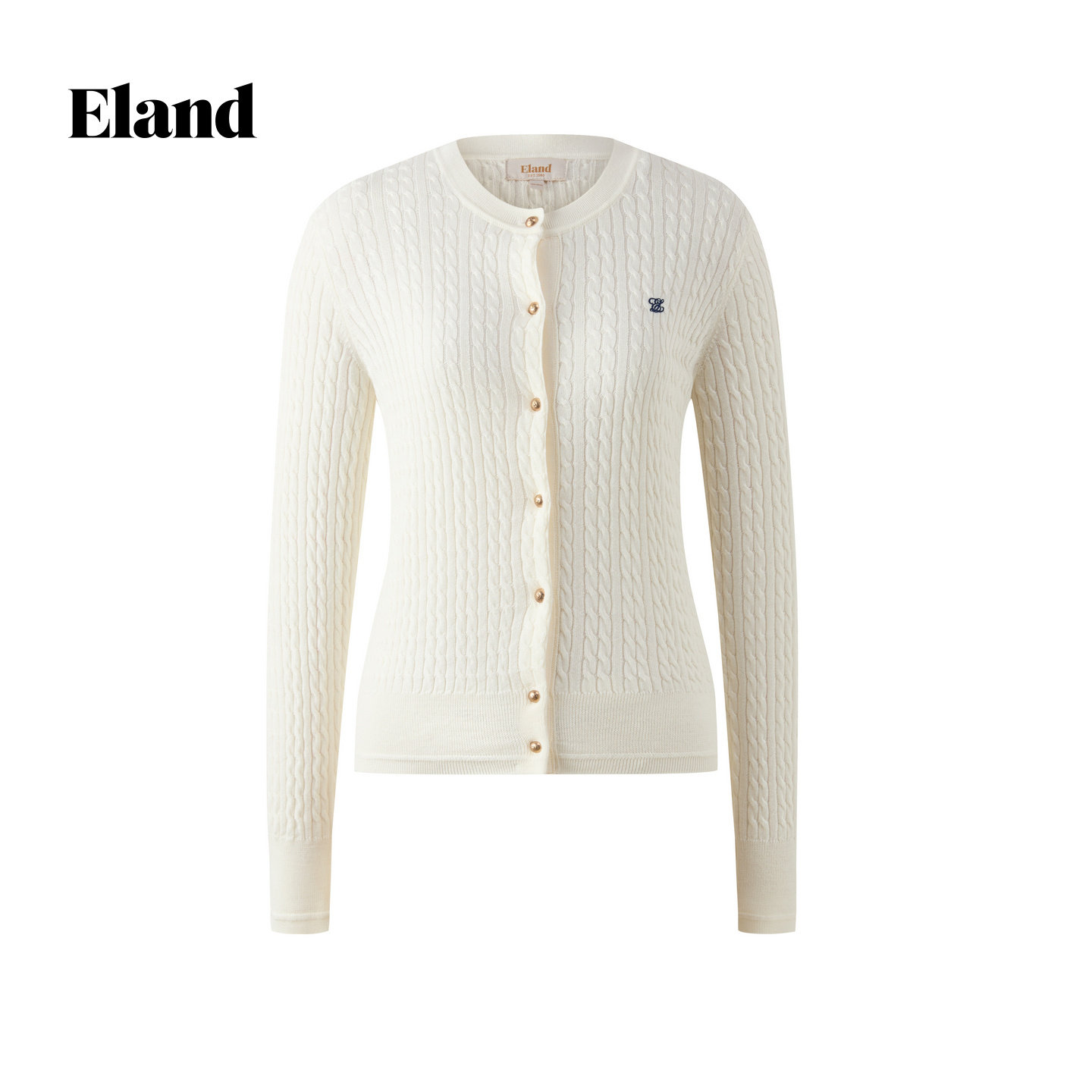 Eland毛针织衫女长袖单排扣合身款开衫 EECKG62R31