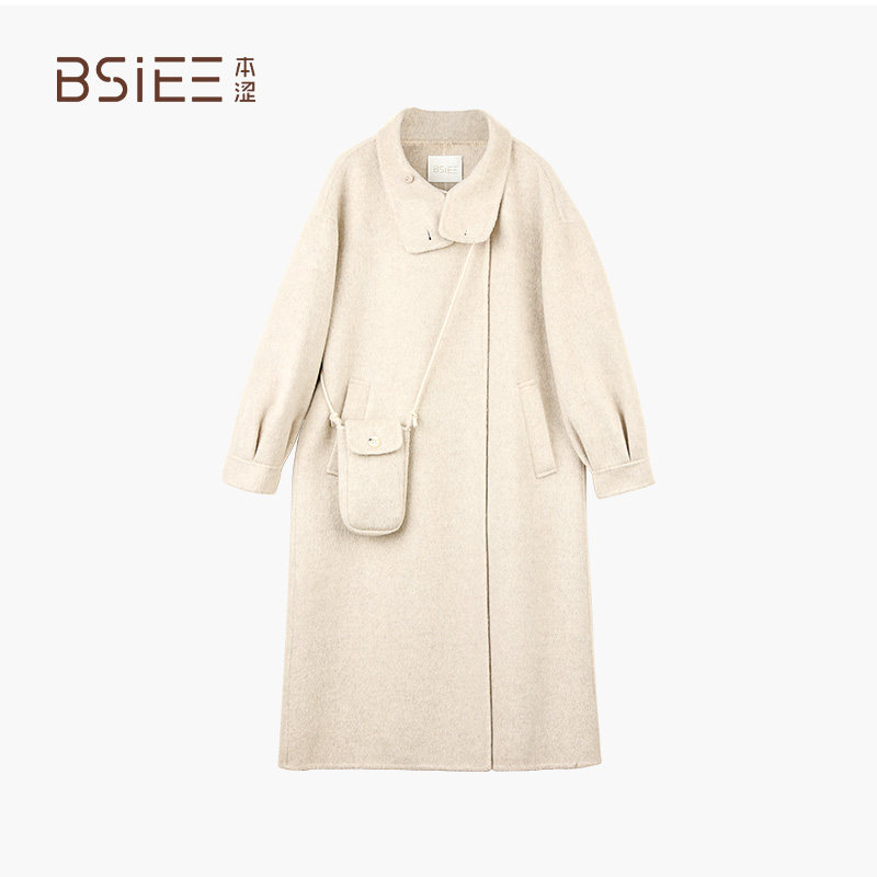 BSiEE本涩立领大衣宽松外套女E10310B01