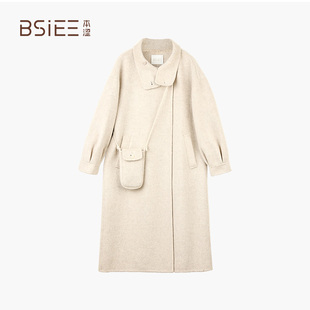 BSiEE本涩立领大衣宽松外套女E10310B01