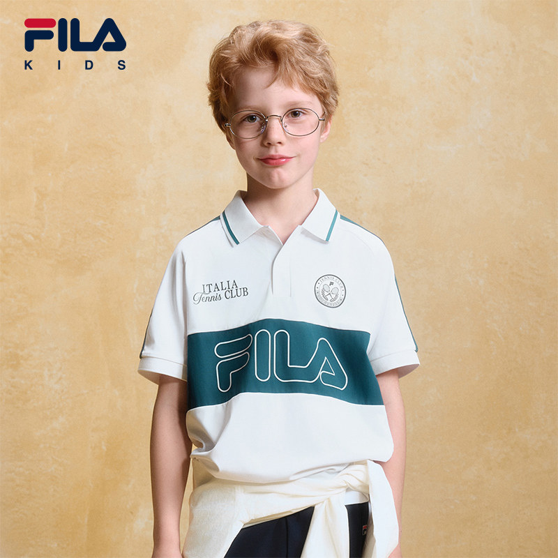 【旋冰科技】FILA 斐乐儿童童装T恤2026秋中大童POLOK12B633112