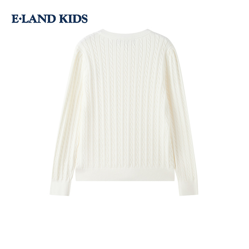 【100%棉】eland kids衣恋童装女童刺绣毛衣开衫2026春EKCKG1122K