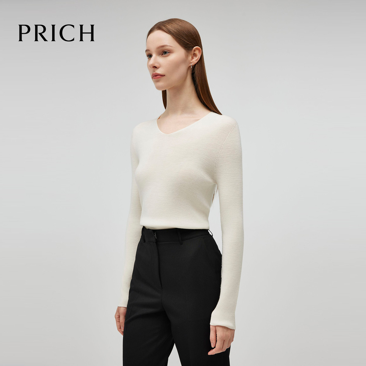 PRICH简约休闲针织衫秋冬舒适保暖毛衣女PRKWE4905E