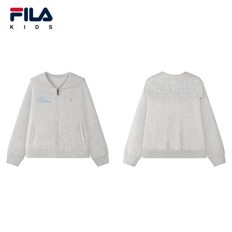 FILA KIDS斐乐童装女大童外套2026秋季儿童针织上衣K12G634502