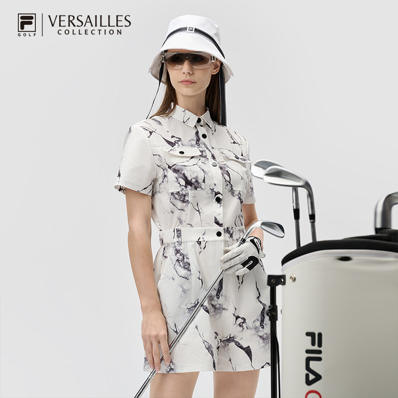 FILA 斐乐女士梭织连体裤2024秋季连体工装裤A11W435708F