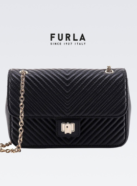 FURLA/芙拉 链条人字纹缝纳帕皮革斜挎单肩包女款WB00595-A0149