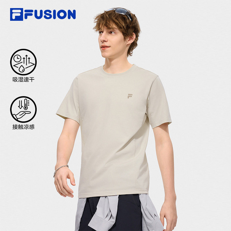 FILA FUSION 斐乐男针织短袖衫2026秋新款速干凉感T恤T11M631111F