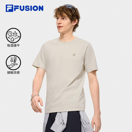 FILA FUSION 斐乐男针织短袖衫2026秋新款速干凉感T恤T11M631111F