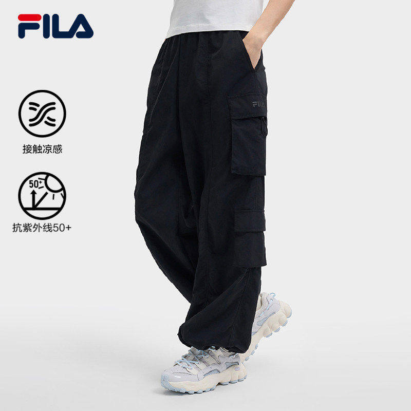 FILA Fila官方女士梭织长裤2026夏季宽松工装裤F11W629804F