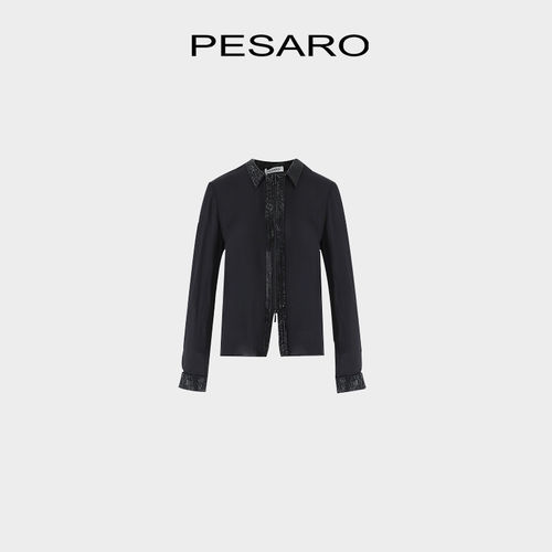 PESARO黄蕙玲 女装气质 翻领 长袖衬衫