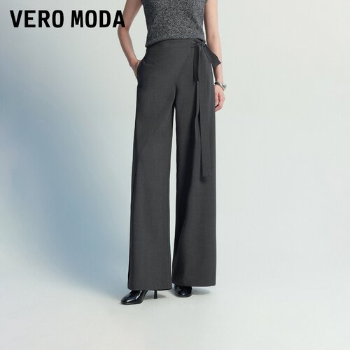 Vero Moda休闲裤女2026秋季新款系带斜拉链阔腿裤3263PL005