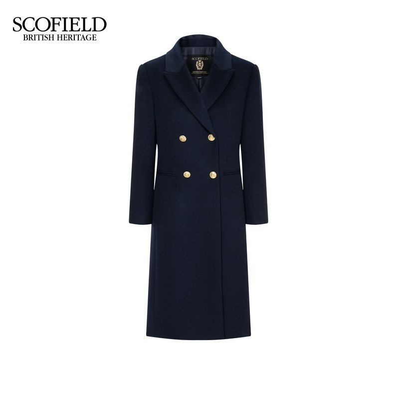 Scofield女装利落双排扣西装大衣