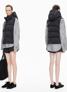 NBY/江南布衣 连帽羽绒服马甲 5P0C13790