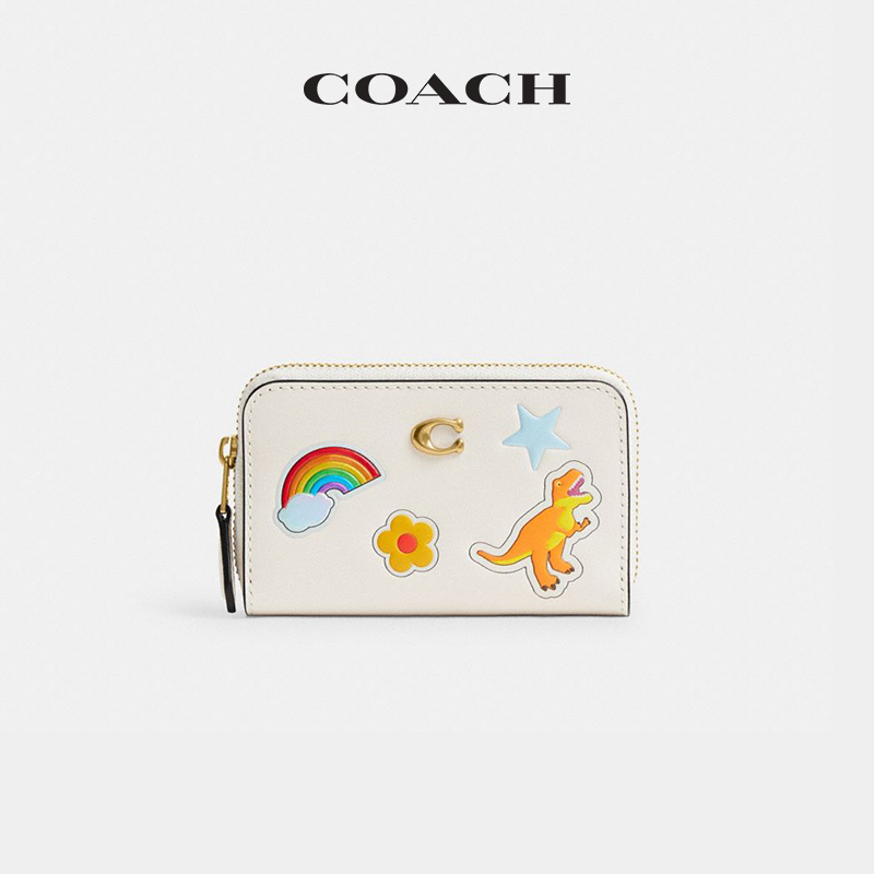 COACH/蔻驰女士贴纸印花ESSENTIAL小号环绕式拉链卡包CCD21