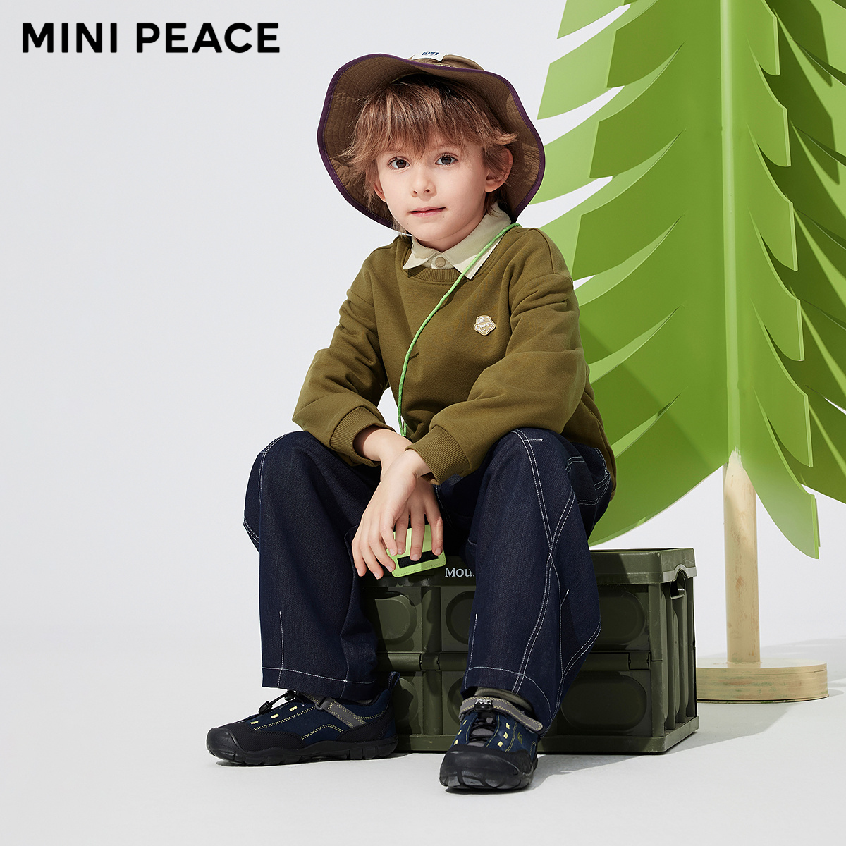 【专柜同款】MINIPEACE太平鸟童装男童卫衣秋季贴布刺绣上衣抑菌
