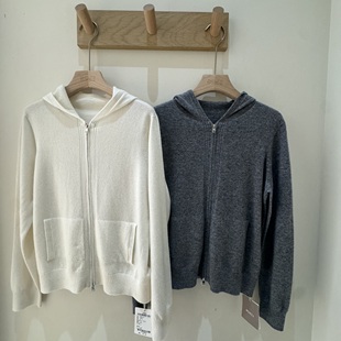 BSIEE/本涩女士时尚简约连帽拉链毛衣开衫