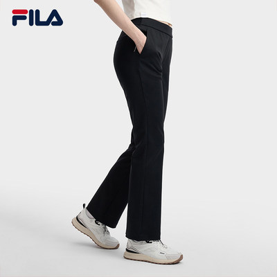 FILA 斐乐女士针织长裤2026夏新款日常休闲基础喇叭裤F11W623604F