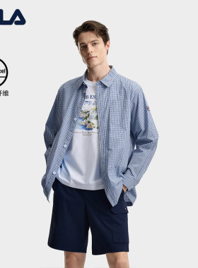 FILA 斐乐官方男子梭织长袖衬衫2026夏季休闲宽松上衣F11M628411F