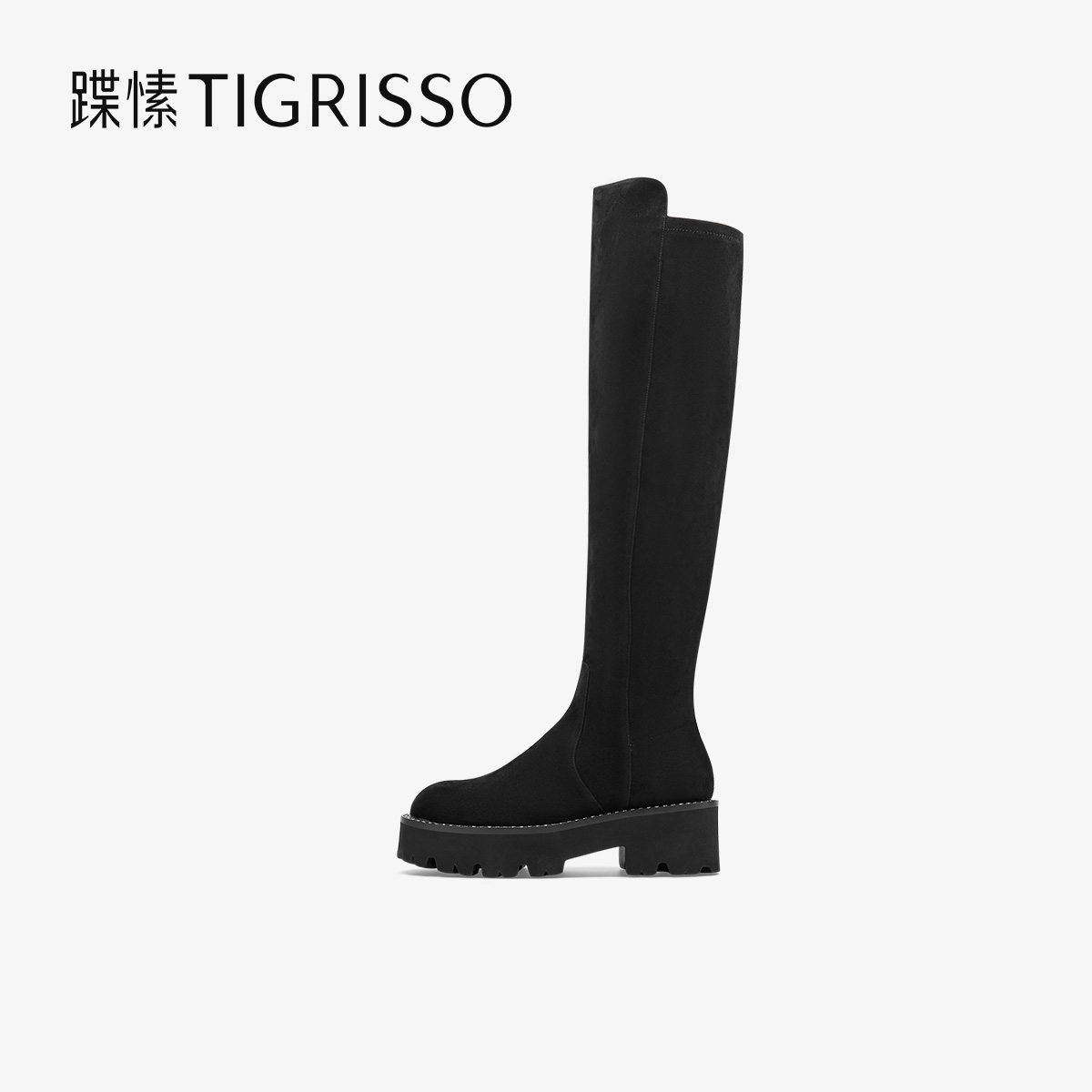 蹀愫 复古 长筒靴 过膝靴TA54760-51