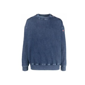 DIESEL/迪赛 FW22 Logo花圆领长袖卫衣男款 蓝色A03943-09C99