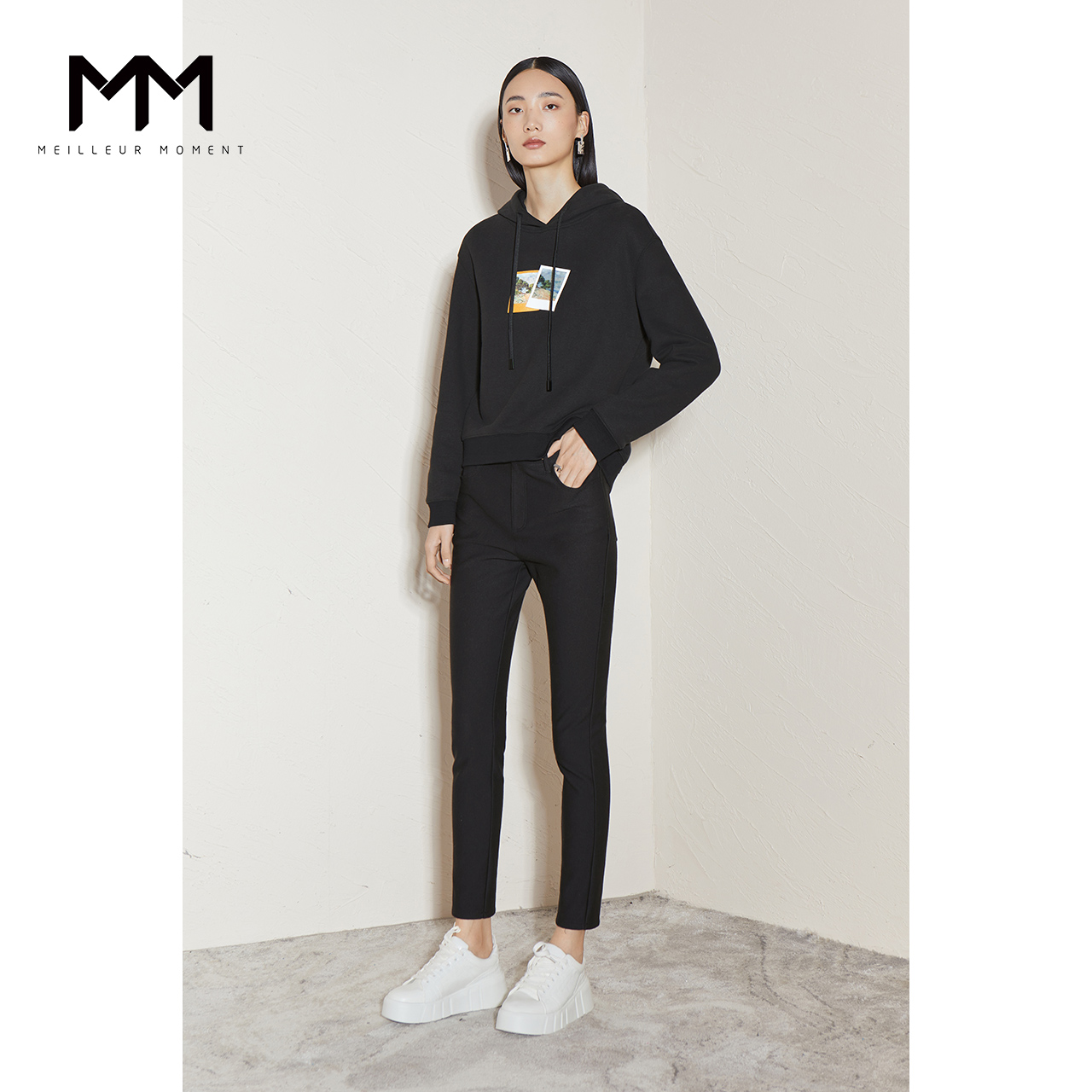 MM麦檬秋冬紧身裤子休闲黑色铅笔裤女5CA152861Q