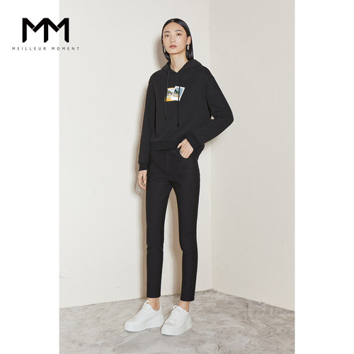 MM麦檬秋冬紧身裤子休闲黑色铅笔裤女5CA152861Q